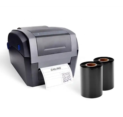 12 mm larghezza di Cera di Trasferimento Termico Carbonio Nero Nastro per Stampa adatto per Stampa