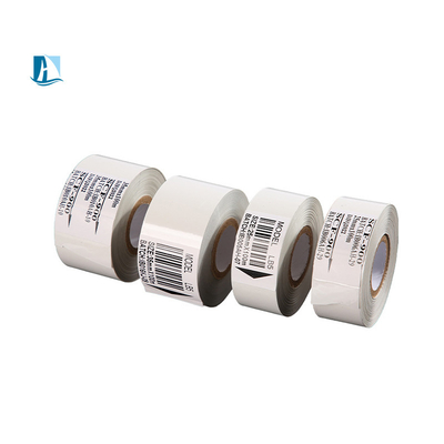 Lavare rotolo di nastro di resina bianco nero per etichette da stampante a nastro di carbonio di larghezza 12 mm