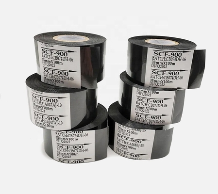 SCF900 nastro di trasferimento termico per 25mm*100m stampaggio a caldo su etichetta stampante blu