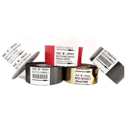 Stampatrice di etichette 25 mm*100 m Rulli di stampaggio a caldo per carta PET e nastro per stampante di data