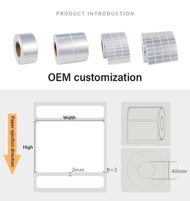 Rulli di etichette termiche stampate su misura per la stampa di codici a barre su stampanti termiche dirette