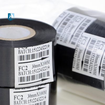 30mm 100m Black Hot Print Stamp Foil per scrittura a mano rotonda velocità di codifica 30-600 / minuto