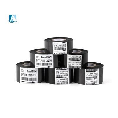 30mm 100m Hot Coding Foil Gold Foil Barcode Ribbon con intervallo di pressione 0,3-0,5Mpa