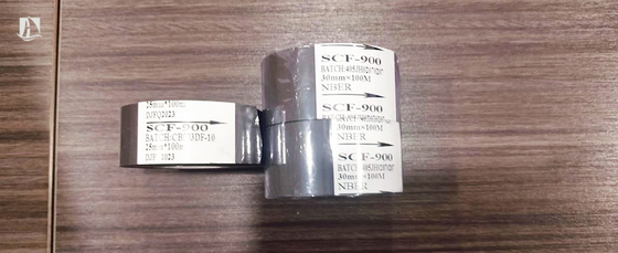 SCF900 FC1 Nastro a codice a barre in PET Nastro a timbro caldo 30 mm*100 m Nero per stampa generica