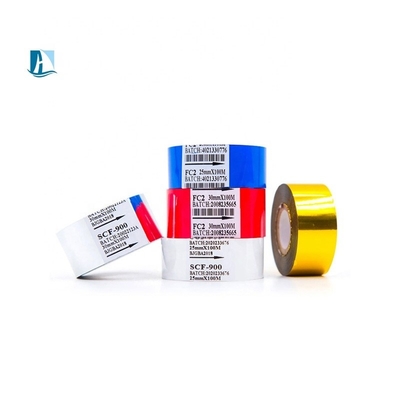 SCF900 LC1 FC2 FC3 Folietta di codifica della data 25mm*100m Color Hot Stamping Ribbon Printer