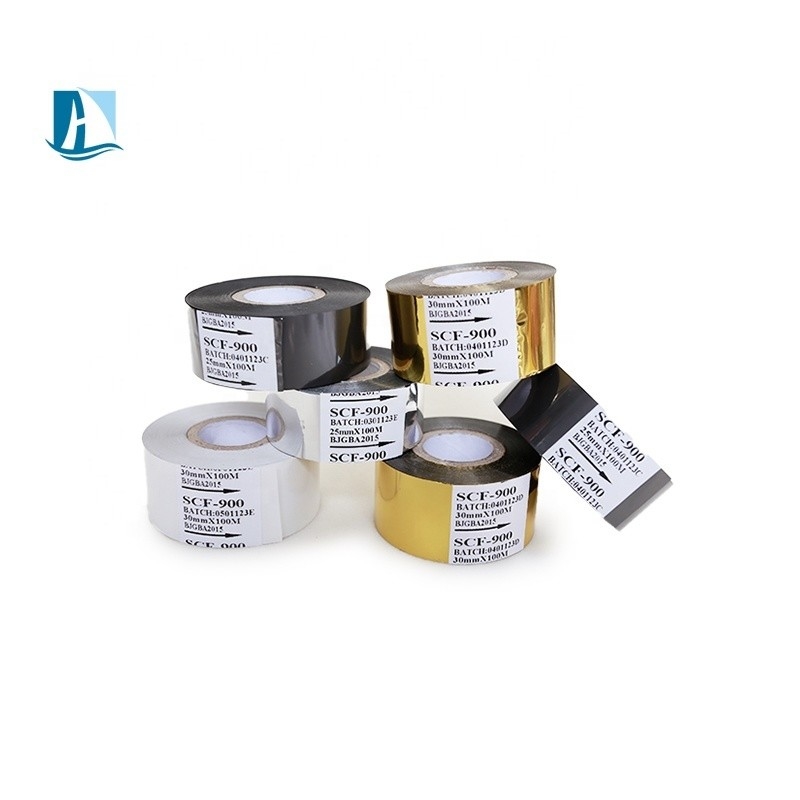 Fogli di macchina di stampaggio a caldo in oro multicolore personalizzato per nastro di stampante di etichette
