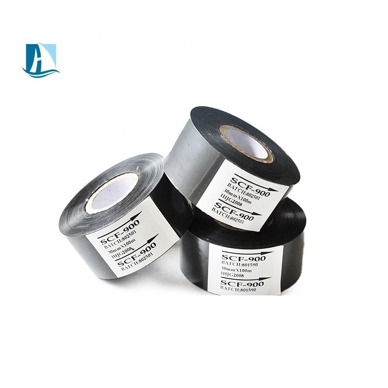 Carta in ottone compatibile 30 mm x 100 m Nero Codifica Nastro Rollo per SCF900 Hot Stamp Nastro Su Macchina di imballaggio